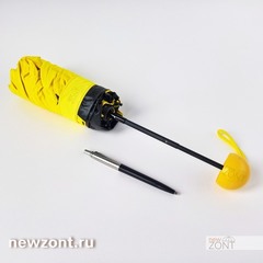 Складной мини зонт капсульный black lemon желто-черный