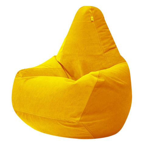 Кресло-мешок «Груша» Велюр желтый XXL