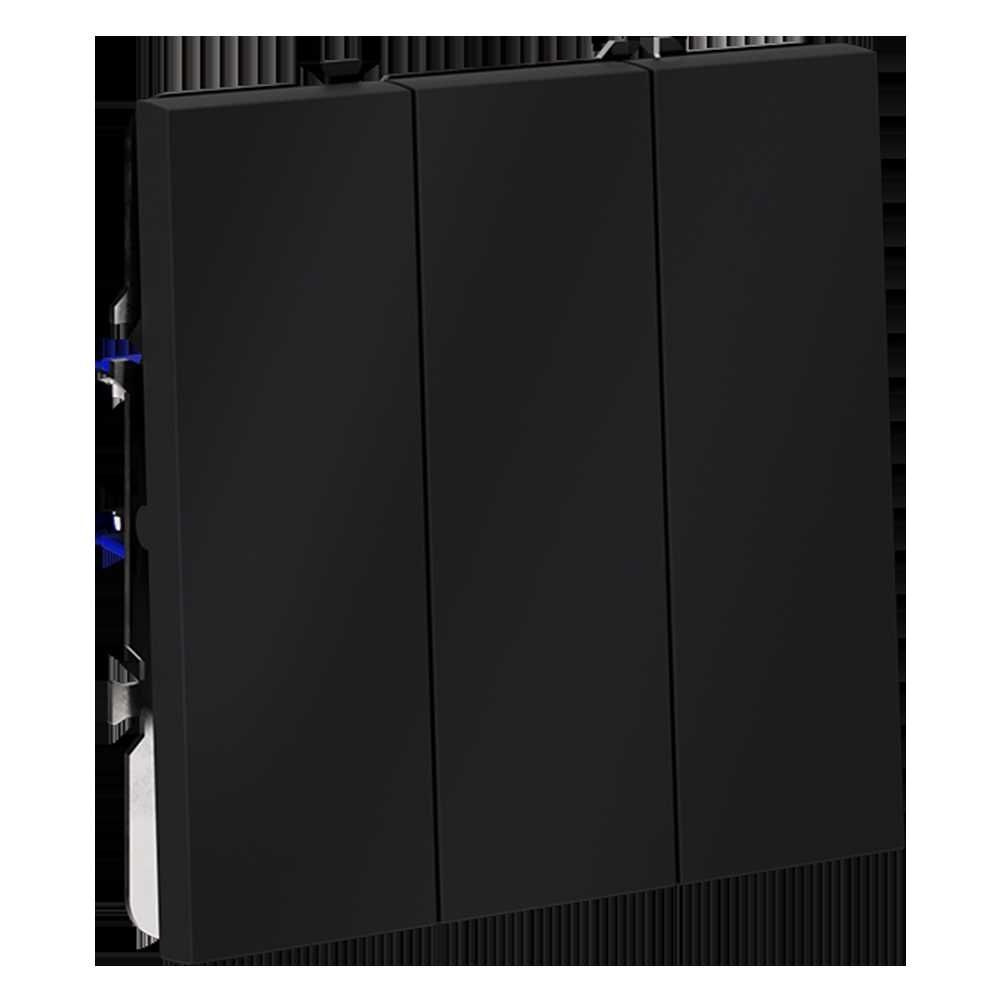 Выключатель встраиваемый Voltum S70 трехклавишный 10А, (графит) VLS030107