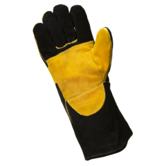 Краги спилковые START Prime усиленная ладонь (желто-черные)