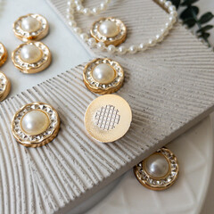 Кабошон с жемчугом, 18 мм, пластиковый, набор 12 шт.