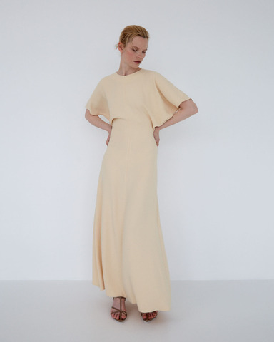 Платье приталенное из вискозы Стелла Маккартни сливочный