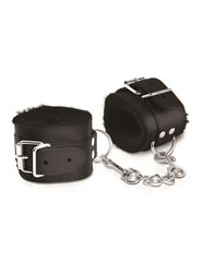 Чёрные наручники с меховой изнанкой Cumfy Cuffs