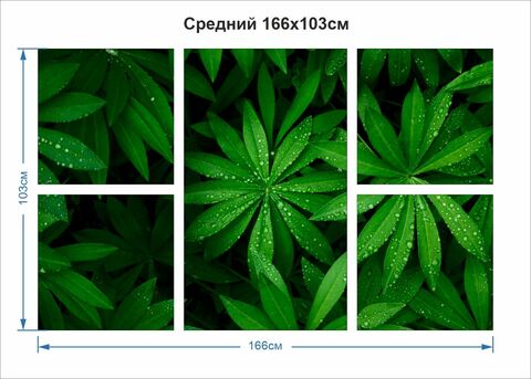 Модульная картина - Тропическая зелень