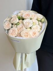 Монобукет из пионовидной розы кремового оттенка