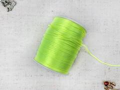 Шнур круглый атласный (для воздушных петель), 2 мм, салатовый неон