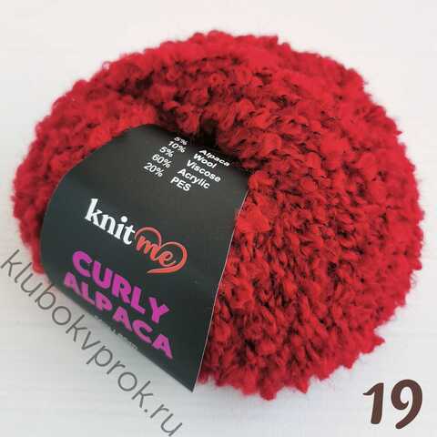 KNIT ME CURLY ALPACA KC19, Темный красный