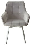 фото 7 Стул MAVERICK 360 град. поворот. BLUVEL-03 LIGHT GREY, велюр/ белый каркас, М-City на profcook.ru