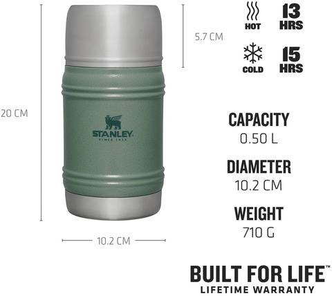 Картинка термос для еды Stanley Artisan 0,5 Hammertone Green - 3