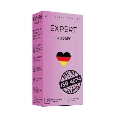 Презервативы EXPERT STUDDED № 12 (облегающие, точечные), 12 шт.