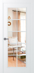 Дверь Ламира 1 / Цвет Эмаль белый / Прозрачное каленое / Двери Belwooddoors