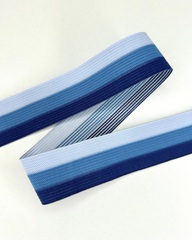 Тесьма эластичная , цвет: светло-голубой/голубой/синий, 30мм