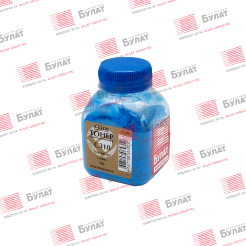 Тонер БУЛАТ s-Line 44469716 (Glossy) для Oki C310, C331, MC362 (Голубой, банка 50 г)