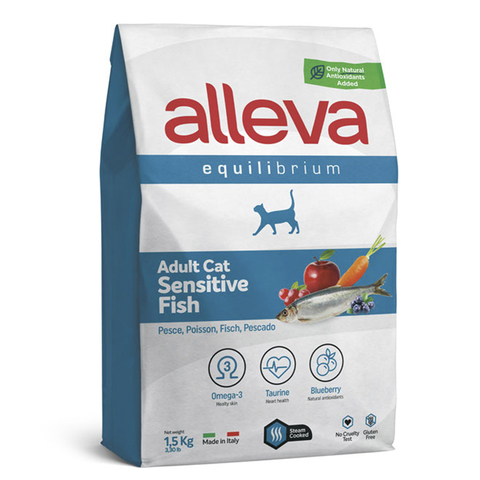Сухой корм Alleva Equilibrium Sensitive Fish, для кошек с чувствительным пищеварением, рыба, 1.5 кг