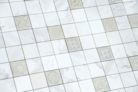 Мозаика LeeDo: Art Dolomiti bianco матовая 30х30х0,8 см (чип 48х48х8 мм)