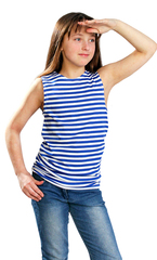 Майка-тельняшка детская тк. кулирка голубая полоса