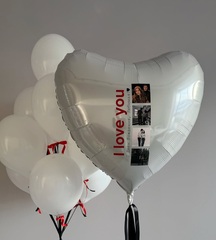 Шары сердце белое с фото набор I love you новосибирск | Wonderball-project.ru