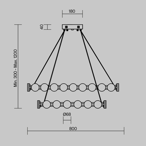 Подвесная светодиодная люстра Freya COLLAR FR6180PL-L70B