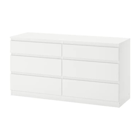 Комод КАЛЕН 6 ящиков 140*40*72, белый, KULLEN