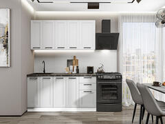 Прямая модульная кухня Нео-01 White Silk/Grey Silk - Белый 2140*1600*600