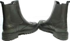 Брутальные ботинки женские Jina 7113 Leather Black.