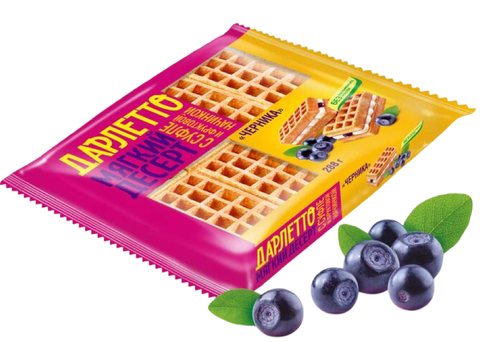Вафли Дарлетто Мягкие суфле Черника 288г