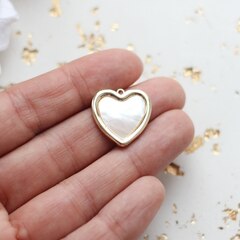 УЦЕНКА!!! Подвеска Сердце с перламутром 20*20 мм, позолота, У071