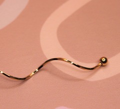 Подвеска волна шарик 62 мм позолота