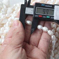 Жемчуг натуральный речной, рис, 8,5-11,3 мм, 1 нить, Ж026