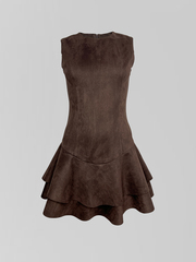 Комбинезон Agdali Brand 049 однотонный замшевый с пышной юбкой