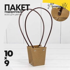 
          Пакет подарочный 10х9х6.5см Ваза для цветов (Крафт)