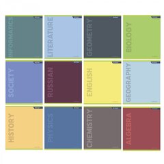 Комплект предметных тетрадей А5 48л., 12 предм., со справочным материалом, скрепка, мелованный картон (стандарт), блок офсет, Alingar "Классика"