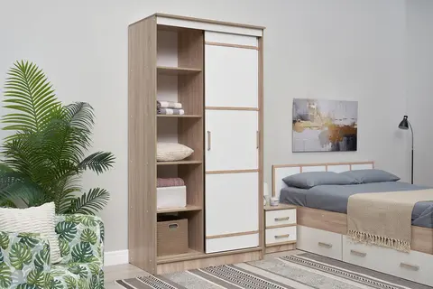 Шкаф-купе Сакура 1.14 м дуб сонома / белый