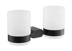 Стакан двойной стеклянный с держателем BELZ B90908, черный