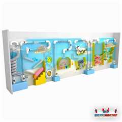 Интерактивная стена для школы  «Облачный космос», 8×1,8×0,4 м