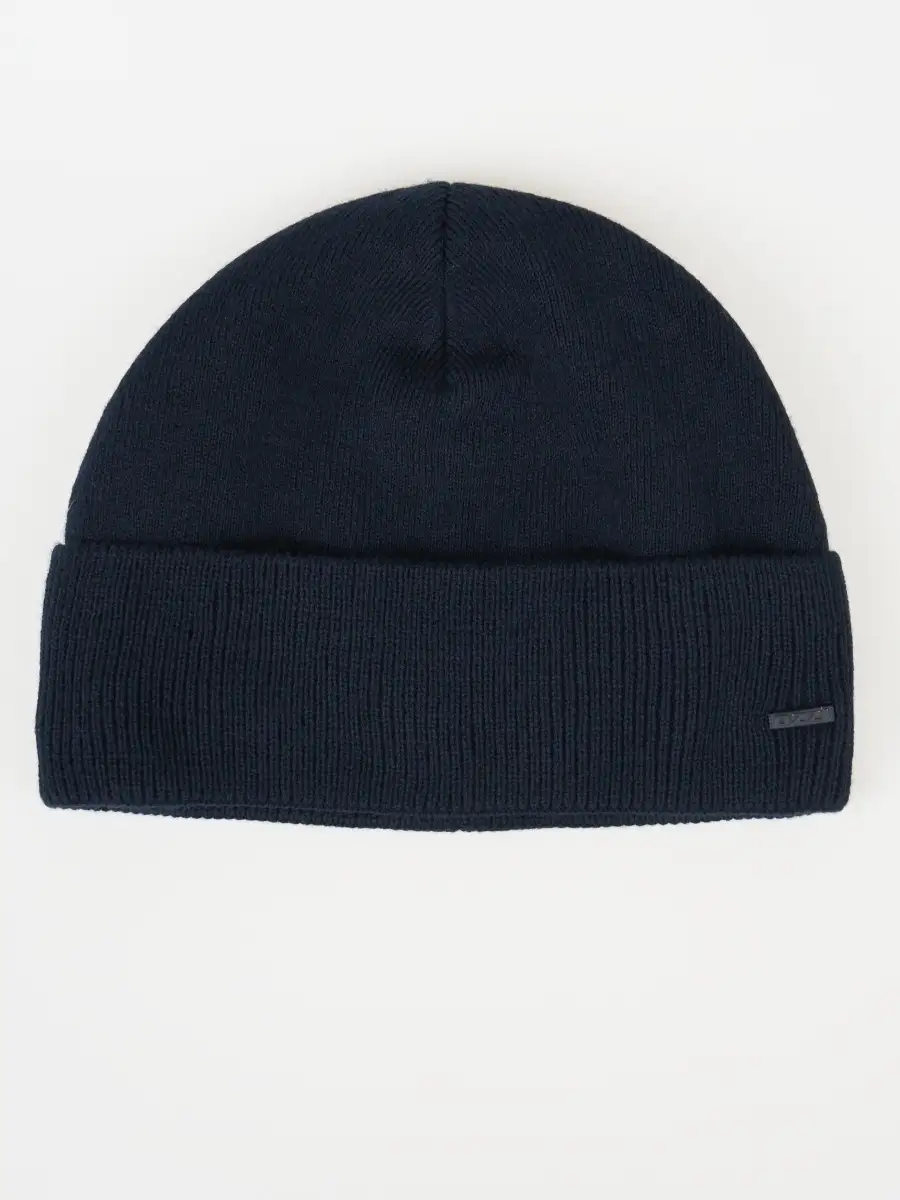 Шапка мужская зимняя шерстяная вязаная с отворотом