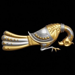 Силиконовый молд № 359 Винтажная птица большая правая