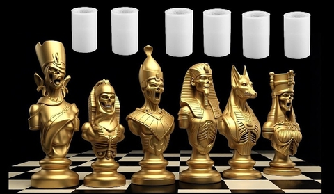 Силиконовый молд Шахматы Мумии 