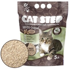 Наполнитель комкующийся растительный CAT STEP Wood Original, 5 л