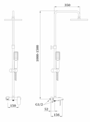 Душевая система GANZER GZ22062 Хром схема