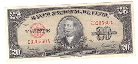 Куба 20 песо 1949