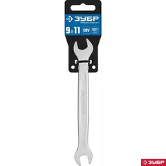 ЗУБР 9 х 11 мм, рожковый гаечный ключ, Профессионал (27010-09-11)