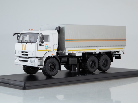 KAMAZ-43118 flatbed truck with awning MCHS white 1:43 Start Scale Models (SSM)