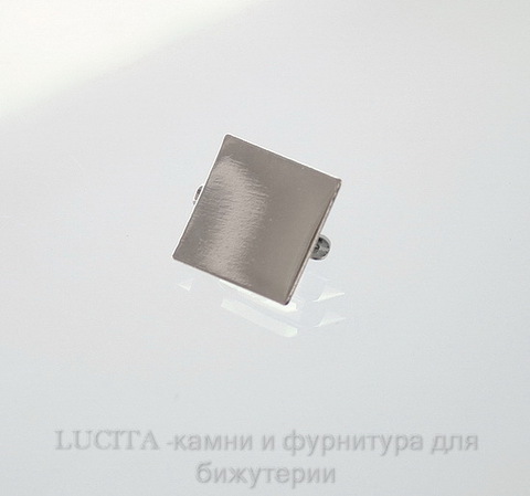 Основа для броши с квадратной площадкой 15х15 мм (цвет - античное серебро) ()