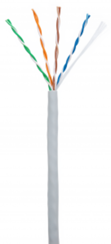 Кабель NETLAN U/UTP 4pair, Cat5e, In, PVC (CCA-UU004-5E-PVC-GY) (305м.)