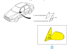 ЗЕРКАЛО ЛЕВОЕ LANOS, CHANCE, SENS RYTSON