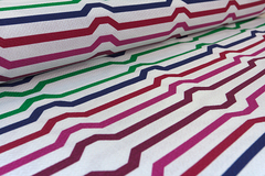 Ткань натуральная, с жаккардовым переплетением, рисунок : цветные полоски