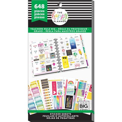 Блокнот со стикерами для ежедневника Create 365 Happy Planner Sticker Value Pack- Teacher rule big - 648 шт