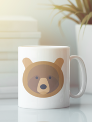 Кружка с изображением Медведь, Медвежонок (Bear) белая 0011