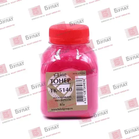 Тонер БУЛАТ s-Line TK-5140 для Kyocera ECOSYS M6030 (Пурпурный, банка 85 г)